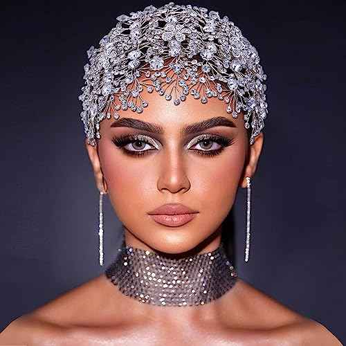 Elegant Rhinestone Wedding Headband for Bride - Sparkling Bridal Headpiece Tiara, Handmade Crystal Hair Accessories for Women, Christmas Headwear & Gift for Wife (12.6x5.5 Inches)