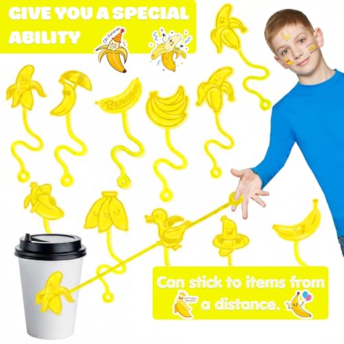 48Pc Banana Party Favors Set - Sticky Hands & Tattoos