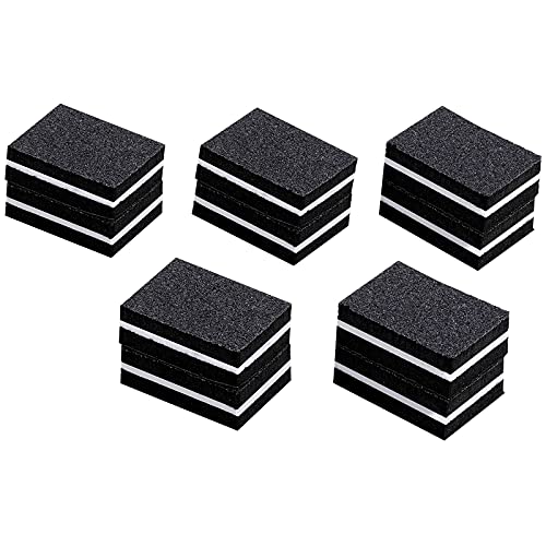 100 Pcs Mini Buffers for Nails 180/100 Grit Buffer for Acrylic Nails for Nail Care(Black)