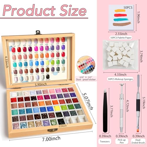 57 Colors Nail Gel Polish Palette Kit for Ombre & Nail Art - Home & Salon Use