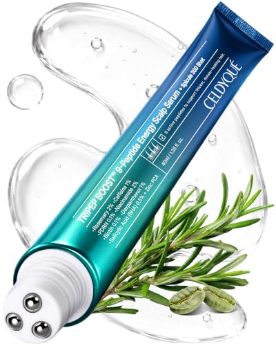 CELDYQUE 9-Peptide Hair Growth Serum - 1.35 Oz Roll-On for Thinning Hair