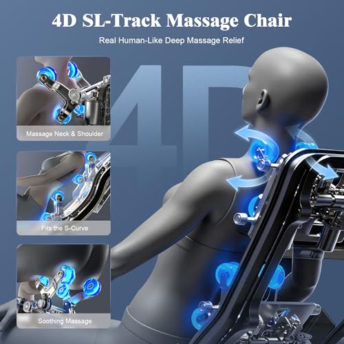 YONISEE 4D SL-Track Massage Chair with Zero Gravity & Heating