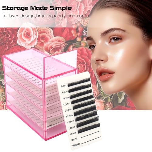 5-Layer Clear Acrylic Eyelash Organizer & Storage Box