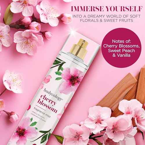 Bodycology Long-Lasting Fragrance Body Mist, Cherry Blossom, 8 fl oz (Pack of 2)