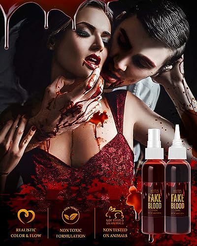 Fake Blood Spray & Dripping Kit for Halloween Cosplay Makeup