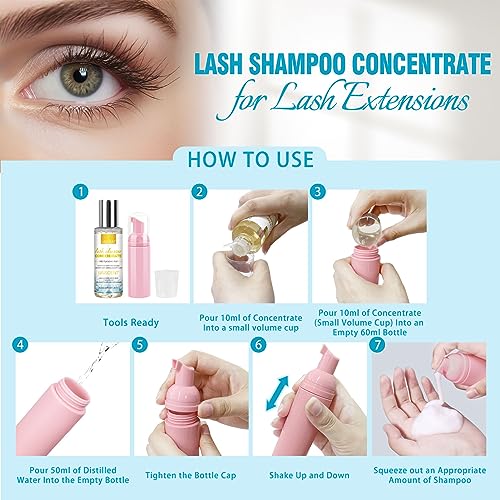Lash Shampoo Concentrate Kit - 120ml with 50pc Cleaning Tools