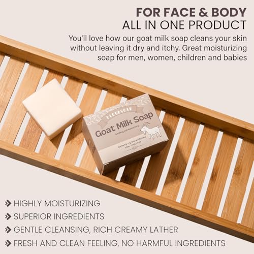 Goat Milk Soap ? Natural Moisturizing Bar for Dry, Sensitive & Delicate Skin ? Gentle Daily Cleanser for Babies, Men & Women ? 3 Pack (4 oz Each), Soothing Hydrating Formula