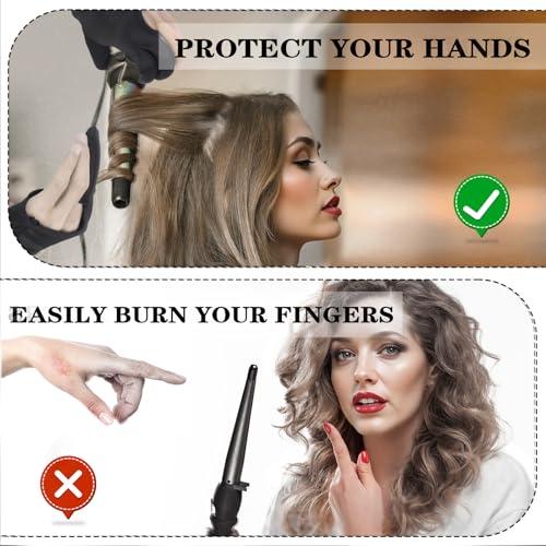Heat Resistant 3-Finger Gloves for Hair Styling & Curling Iron