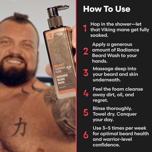 The Beard Struggle Eddie Hall Beast Line Beard Wash ? Ragnarok Rising Signature Edition ? Deep Cleansing Beard Shampoo for Men ? Hydrates & Strengthens with Legendary Scent - 8 fl oz