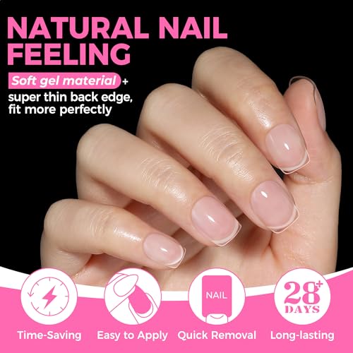 UNA GELLA Extra Short Squoval Gel Nail Tips 216pcs Pre-Shaped Matte Finish