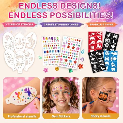42-Color Face Painting Kit for Kids & Adults - Professional Makeup