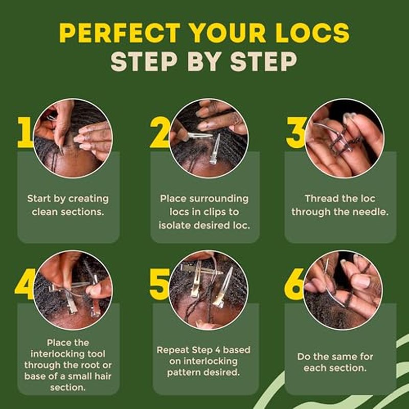 Locsanity Ergonomic Interlocking Tool for Microlocs & Dreadlocks