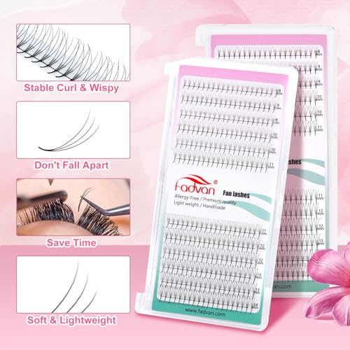 FADVAN Premade Volume Lash Fans 240pcs 0.07 3D Extensions