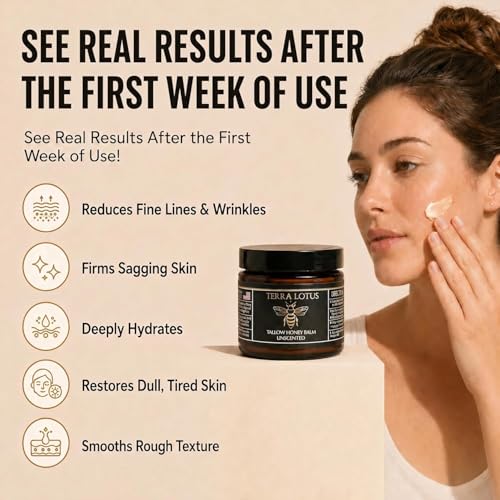 Terra Lotus Grass-Fed Beef Tallow Balm with Raw Honey 2oz