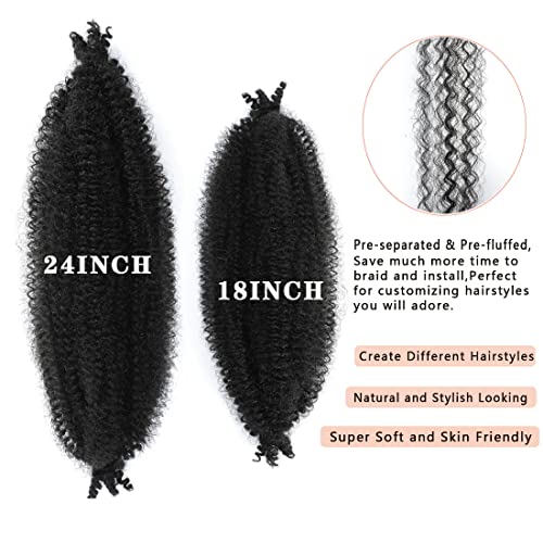 Marley Twist Braiding Hair 18 Inch - 8 Packs Pre-Separated Synthetic