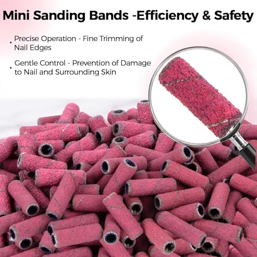 Sanding Bands for Nail Drill - 150pcs in 3 Grits with 3/32" Bit