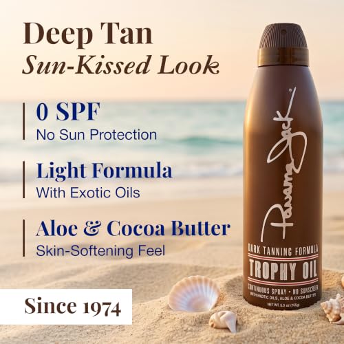 Panama Jack Trophy Suntan Oil 5.5 oz - Deep Tan Formula, No SPF