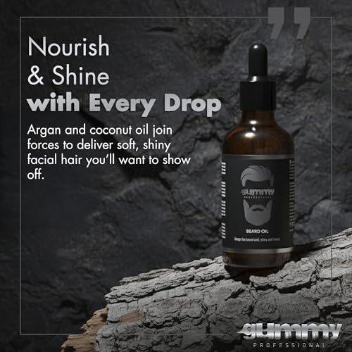 Gummy Professional Beard Oil for Men ? Lightweight Conditioning Oil Formula to Moisturize and Soften Facial Hair, Beard and Mustache ? Non Greasy Grooming Care for Daily Use ? 1.69 fl oz / 50 ml