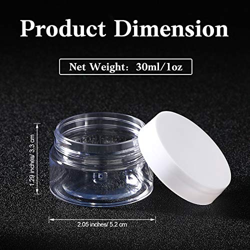 Patelai 4-Pack 1 oz Leak Proof Plastic Jars with Lids - Travel Storage
