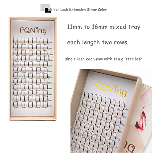 Silver Glitter Lash Extensions 11-16mm Faux Mink 120pcs