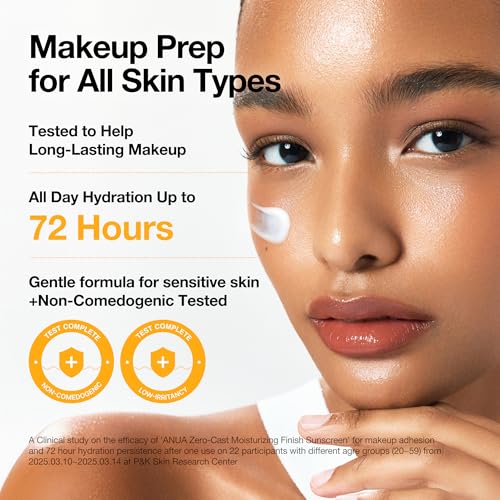 Anua Zero-Cast Sunscreen SPF 50 | Hydrating Face Moisturizer