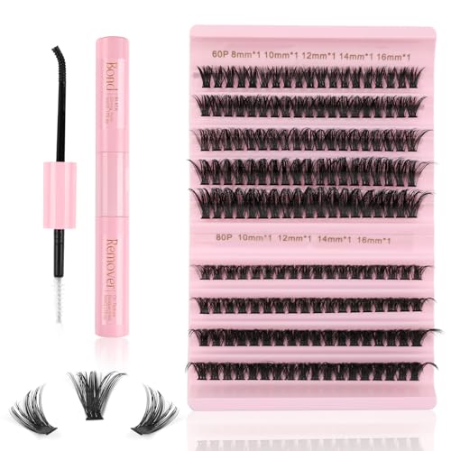 Eyelash Extension Kit 167pcs DIY Individual & Cluster Lashes 8-16mm D Curl