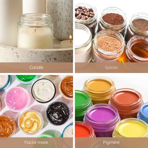 Tecohouse 8oz Glass Jars with Lids, 3 Pack – Clear Glass Containers