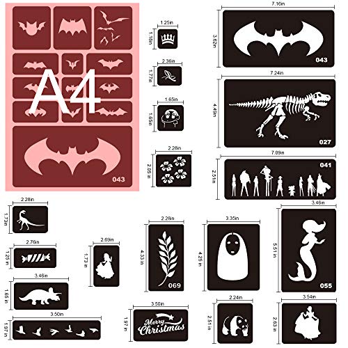 Konsait 262pcs Temporary Tattoo Stencils for Kids - Face & Body Art Kit