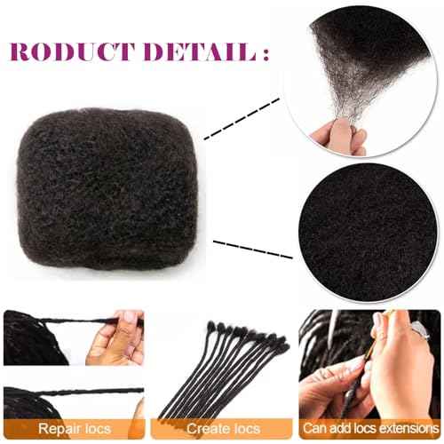 Afro Kinky Bulk Human Hair For Dreadlock Extensions Repair Locs,Twist Braiding, 100% Human Braiding Hair £¬30Grams each bundles Total (8Inch #4 6Packs)