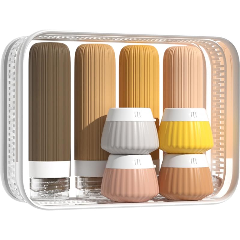 TSA Approved Travel Bottles & Jars Set - 8 Piece Leakproof
