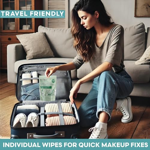 Makeup Remover Wipes - 40 Count Individually Wrapped Travel Pack