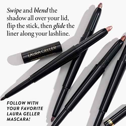 LAURA GELLER NEW YORK Swipe-n-Line Dual-Ended Eyeshadow + Eyeliner - Earthy (Taupe-Green/Warm Green) - Cream Eyeshadow & Smooth Glide Eyeliner - Waterproof & Crease-free Color