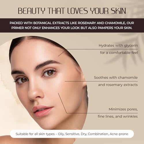 Mineral Makeup Facial Foundation Primer ? Smooths Skin, Extends Makeup Wear, Controls Shine, Minimizes Pores & Fine Lines ? For All Skin Types ? Vegan, Paraben Free, Cruelty-Free ? 1 fl oz (30 mL)