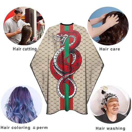 Barber Capes Hair Cutting Capes Salon Stylist Capes with Snaps Waterproof Professional Large Barber Hairdresser Gown Cape- 63¡±¡¿ 56¡±(SNAKE)