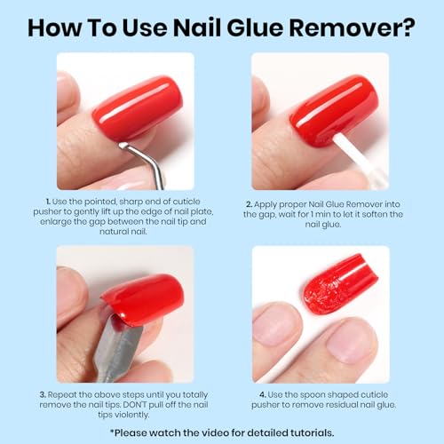 Beetles Non-Acetone Press-On Nail Glue Remover Kit with Cuticle Tool - 20ml
