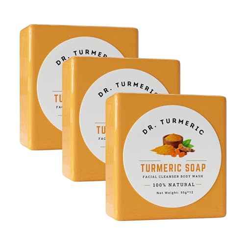 Turmeric Soap Bar | Face & Body Cleanser | Moisturizing | Lathering | Deep Cleansing | Evens Skin Tone | Refreshing Scent | Radiant Skin | 3 count pack of 1|