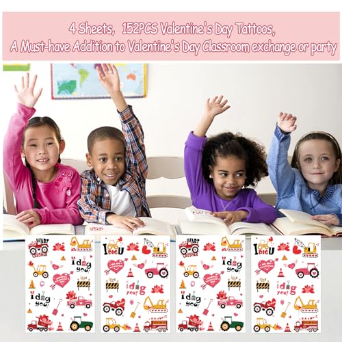 Valentine's Day Temporary Tattoos 152 Count - Heart Design