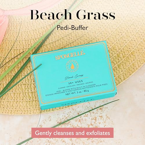 Spongellé Beach Grass Pedi Buffer - Exfoliating Foot Scrub Sponge (30+ Uses)