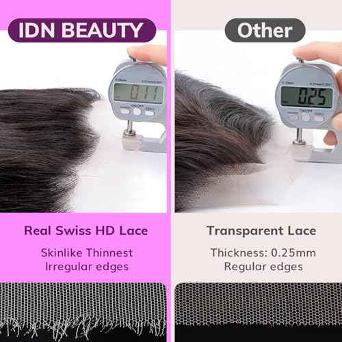 IDN BEAUTY SKINLIKE REAL HD 2X6 Lace Closure Human Hair 20 Inch Body Wave Closure Bleached Single Knots HD Closure Ultra-thin 2x6 Lace Closure Virgin Human Hair 0.1 mm Pre Plucked Hairline Closure
