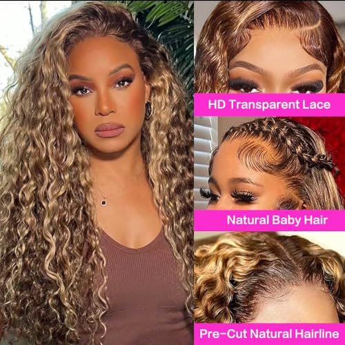 13x6 HD Lace Front Wig 30" Deep Wave Human Hair 4/27