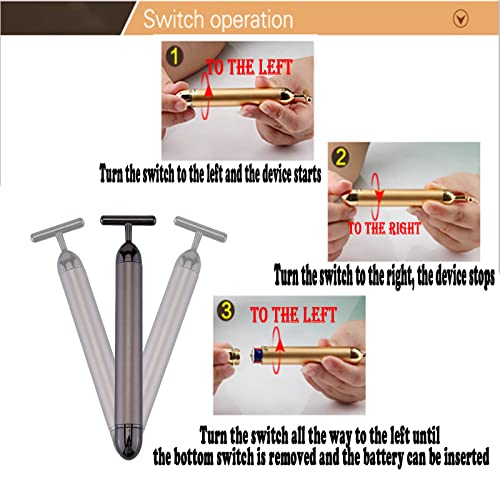 24K Gold Face Massager Bar T-Shape Anti-Aging Facial Lifting Tool