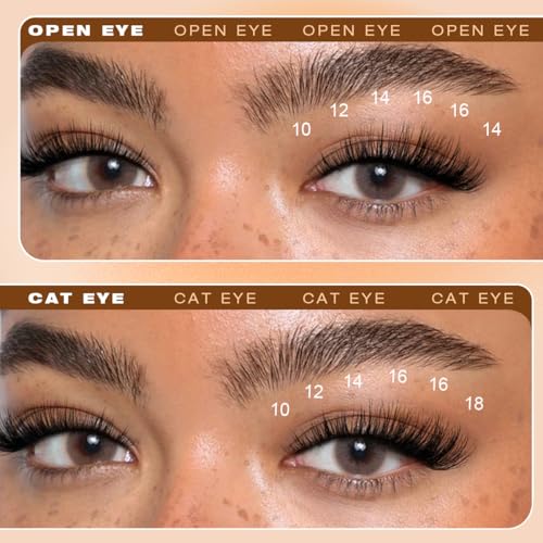 Kiromiro Fluffy Lash Clusters Wispy Cluster Eyelash Extensions 10?18mm Fairy Volume 3D D Curl DIY Lash Clusters 156pcs Thin Band Soft Individual Lashes