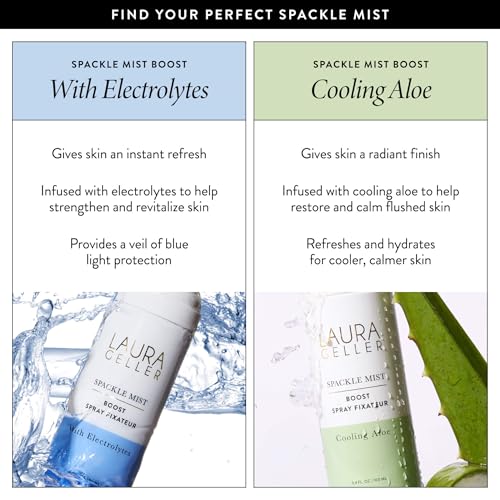 LAURA GELLER NEW YORK Spackle Mist Boost with Cooling Aloe - Long-Lasting Dewy Skin Makeup Setting Spray