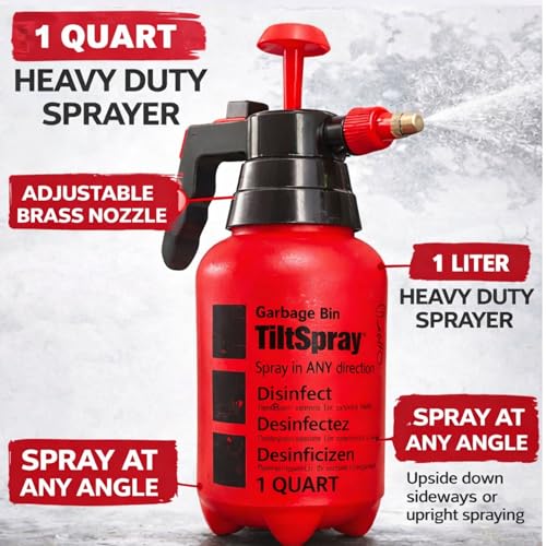 TiltSpray 32oz Heavy Duty Spray Bottle - Upside Down Use & Adjustable Nozzle