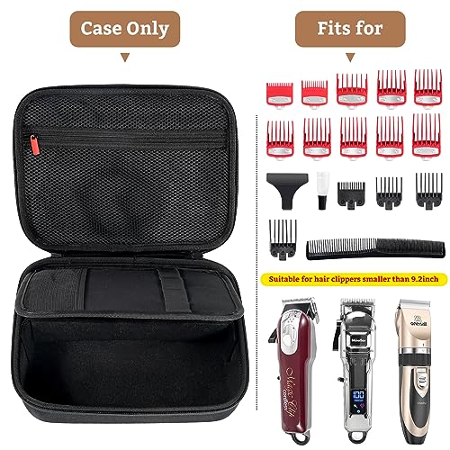 ProCase Hard Travel Case for Hair Clippers, Hair Cutting Barber Supplies Holder, Trimmer Organizer Storage Bag for Hatteker/Oneisal/Wahl 5Star/Andis Men Razor Guard Grooming Kits -Black