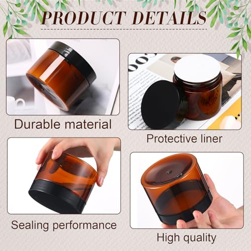Tanlade 100 Pcs 2 oz Amber Cosmetic Jars - Leakproof Storage