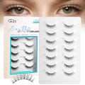 GAQQI False Eyelashes Daily C-886 Thin Clear Band Natural Wispy Reusable