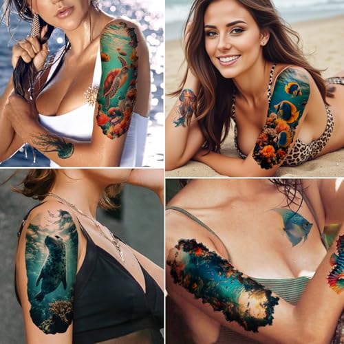 Tazimi Waterproof Temporary Tattoos - Ocean Animals 20 Sheets