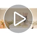 Crystal Makeup Brush Holder Organizer with Striped Design