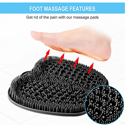 BESKAR Shower Foot Scrubber Mat with Non-Slip Suction Cups